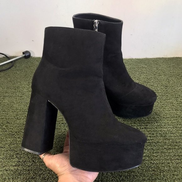 Zara Shoes - Zara Black Platform Block Heeled Ankle Suede Boots 7136 001 040 Size 39EU/8.5 US